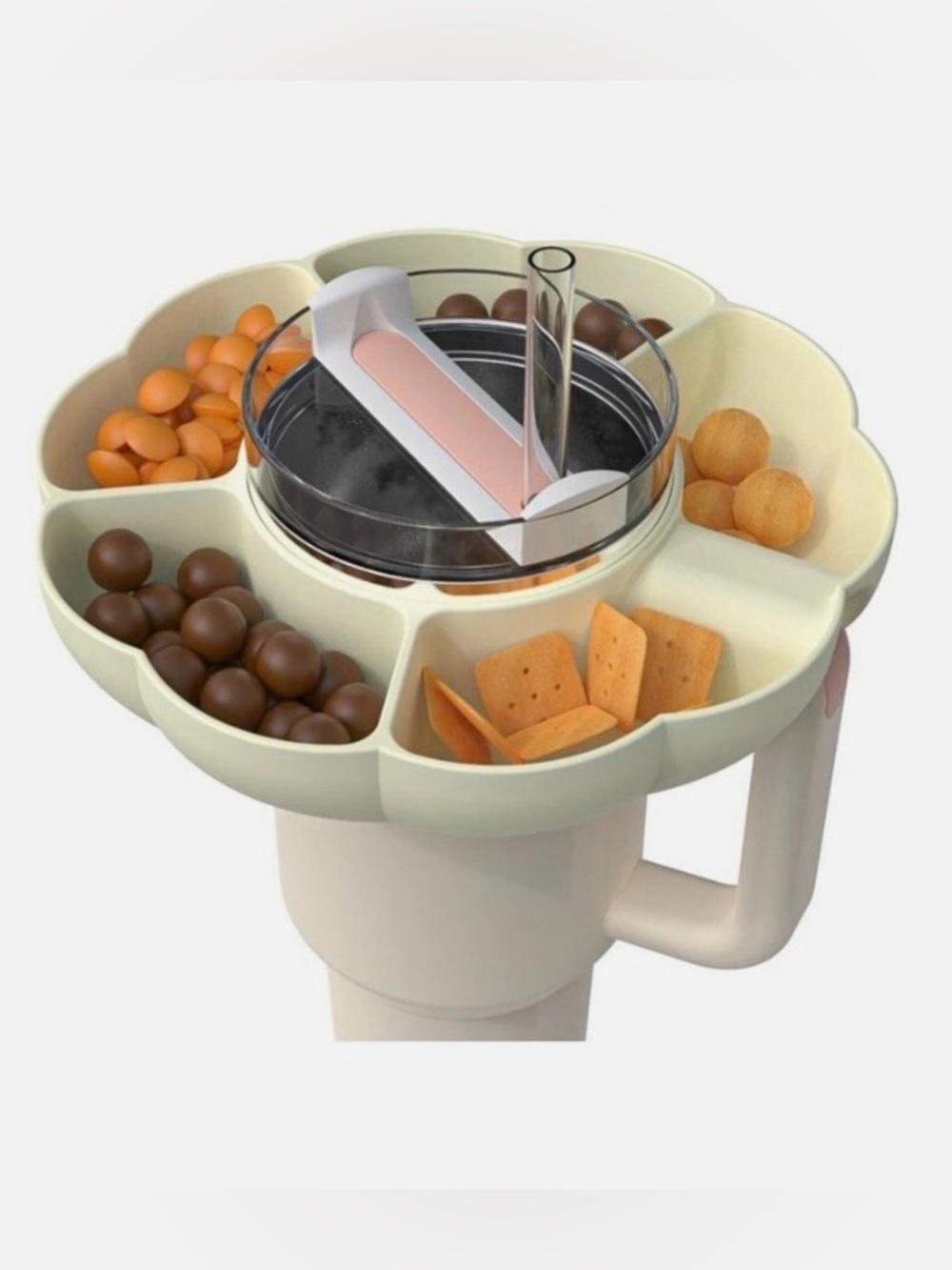 40oz Tumbler Snack Tray | Cup Top Snack Bowl | Yellow (Stanley Compatible)